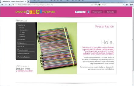 Presentación de productos, Portafolio web Mónica Carmona