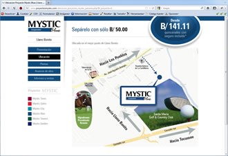 Plantilla de ubicación, Web Proyectos Mystic