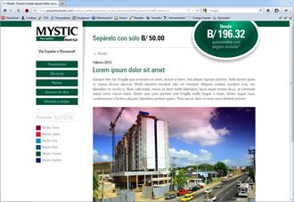Detalle de avance de obra, Web Proyectos Mystic