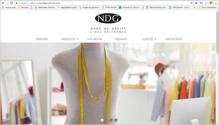 Home, Sitio web responsive NDG Uniformes