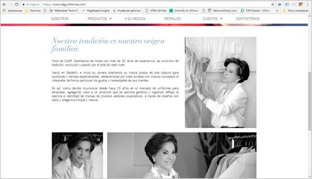 Home, Sitio web responsive NDG Uniformes
