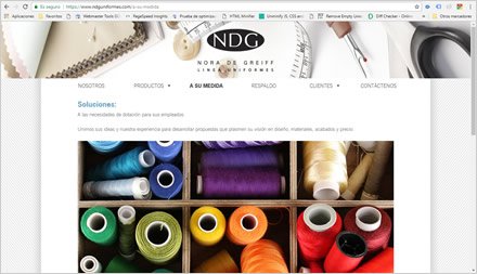 Respaldo, Sitio web responsive NDG Uniformes
