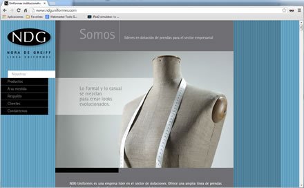 Slide 1, Sitio web NDG Uniformes