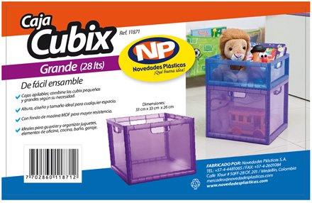 Cajas organizadoras, Empaques y brochure Novedades plásticas