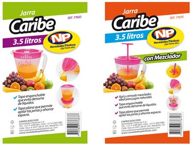 Jarras, Empaques y brochure Novedades plásticas
