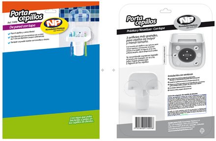 Portacepillos de pared, Empaques y brochure Novedades plásticas