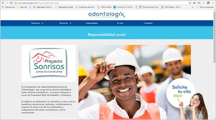 Responsabilidad social, Wordpress Responsive Odontologix