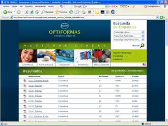 Resultados de Búsqueda, Web Optiformas