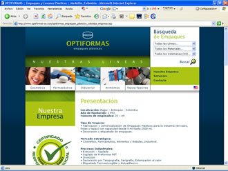 Empresa, Web Optiformas
