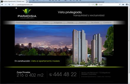 Home, Sitio web Paradisia