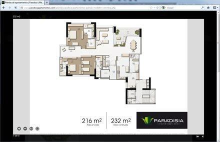Zoom de plano, Sitio web Paradisia