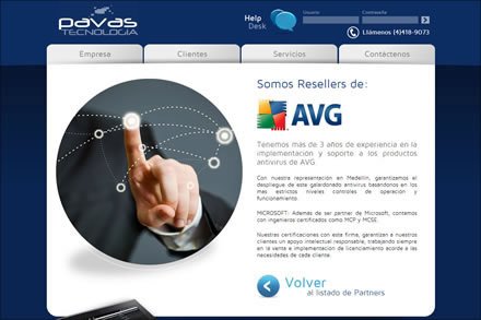 Partner detalle, Sitio web Joomla Pavas Tecnología
