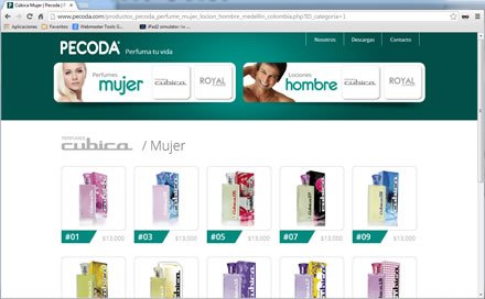 Catálogo de productos, Web administrable Pecoda