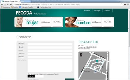 Contacto, Web administrable Pecoda