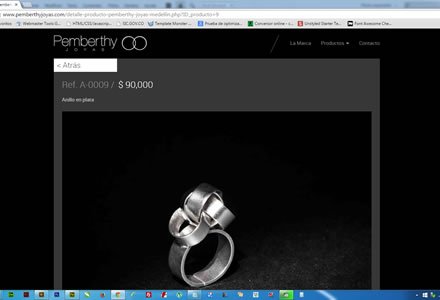 Detalle Producto, Web Responsive Admin/ Pemberthy Joyas