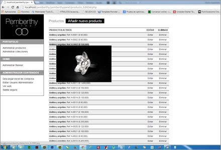 Administrador de contenidos, Web Responsive Admin/ Pemberthy Joyas