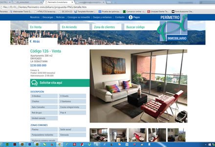 Detalle inmueble, Sitio web responsive Perímetro Inmobiliario