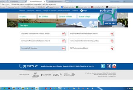Descargas, Sitio web responsive Perímetro Inmobiliario