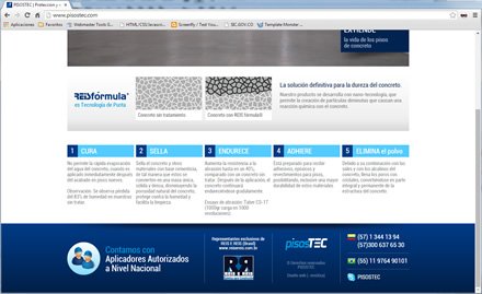 Footer, Sitio web PisosTec
