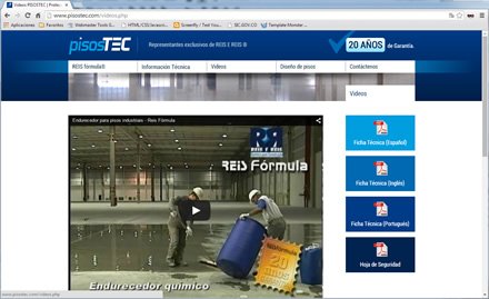 Video, Sitio web PisosTec