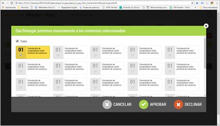 Configuración de permisos, Diseño de Interfaces (UI) Place to Pay