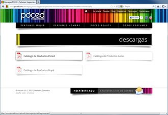 Descargas, Sitio web Poced Fragrances