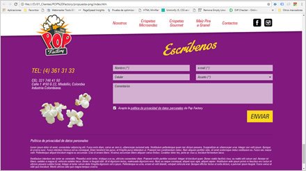 Landing Single Page, Diseño Landing Pop Factory