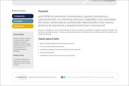 Nuestra Compañía, Sitio web Pro-Visiona