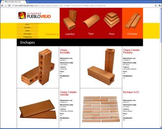 Catálogo, Web Alfarera Pueblo Viejo