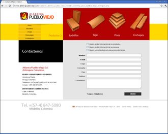 Contacto, Web Alfarera Pueblo Viejo