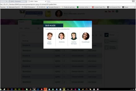 Cambio de hijo, Interfaces Web APP QINO
