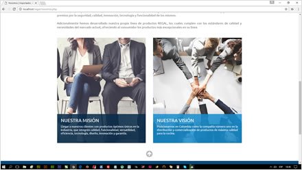 Empresa, Web HTML5 administrable Regal de Colombia