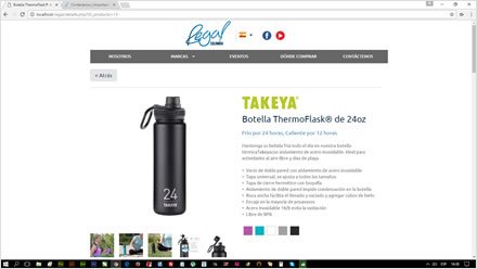 Detalle Producto, Web HTML5 administrable Regal de Colombia