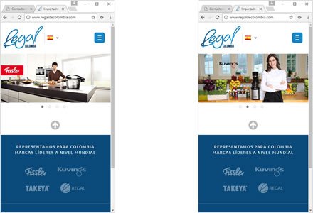 Adaptación Responsive, Web HTML5 administrable Regal de Colombia