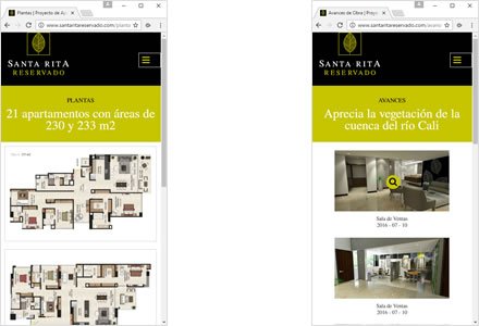 Adaptación Responsive, Web HTML5 administrable Santa Rita