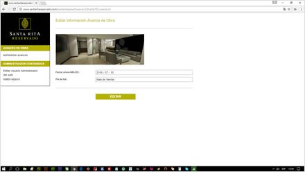Módulo administrativo, Web HTML5 administrable Santa Rita