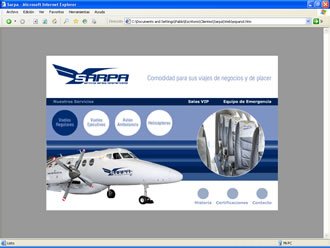 Home (estado 2), Web Aerolínea Sarpa