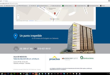 Ubicación, Sitio web responsive Scala (Proactiva)