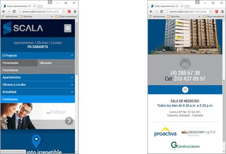 Adaptación Responsive, Sitio web responsive Scala (Proactiva)