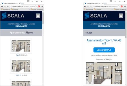 Adaptación Responsive, Sitio web responsive Scala (Proactiva)
