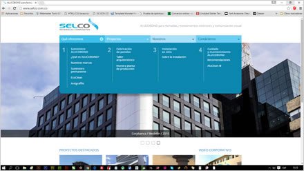 Menú flotante, Web responsive Selco
