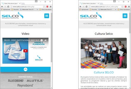 Adaptación Responsive, Web responsive Selco