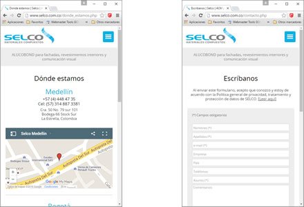 Adaptación Responsive, Web responsive Selco