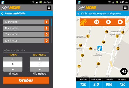 Interfaces Mobile App, Interfaces APP móvil Selfie Move