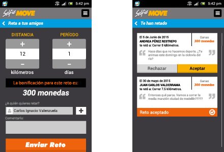 Interfaces Mobile App, Interfaces APP móvil Selfie Move