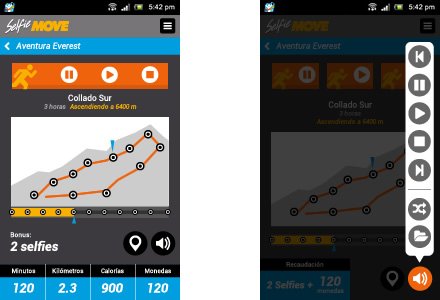 Interfaces Mobile App, Interfaces APP móvil Selfie Move