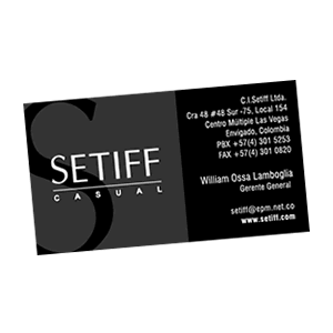 Tarjeta, Identidad Visual Setiff Casual Wear