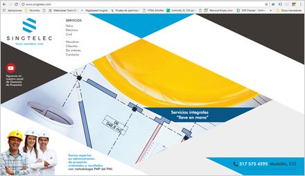 Home, Web Responsive Singtelec Ingenieros