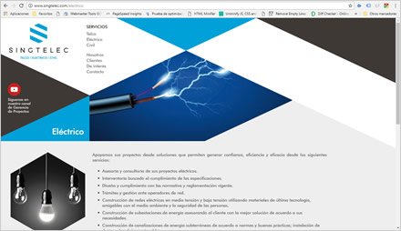Servicios, Web Responsive Singtelec Ingenieros