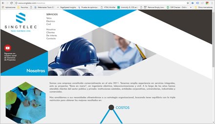 Empresa, Web Responsive Singtelec Ingenieros